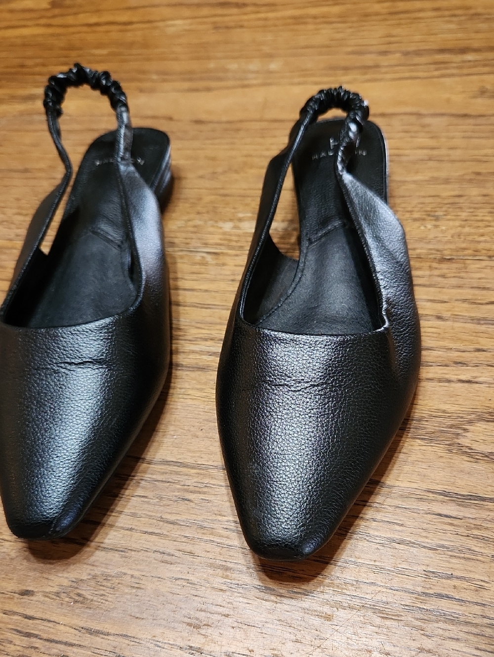 Halston Heritage Black Pointed Slingback Flats Size 7.5